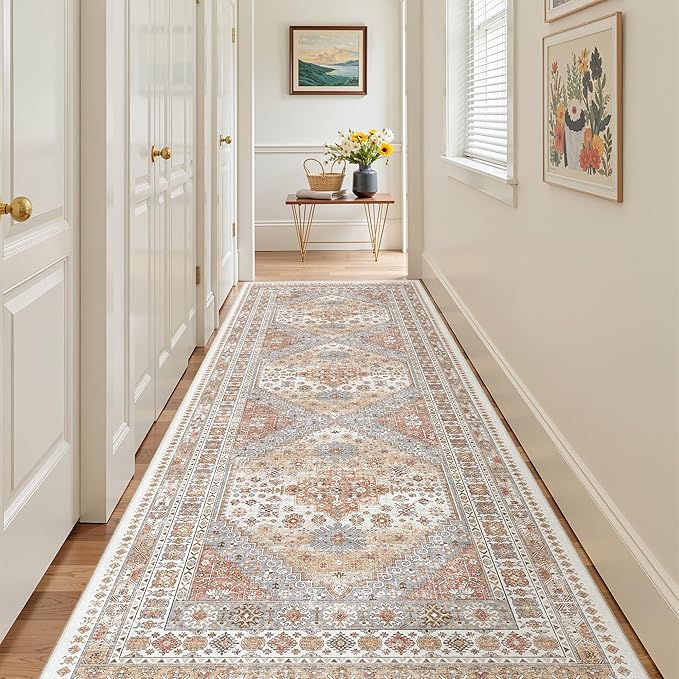 4x12 Runner Rug for Hallway, Low-Pile Wide Runner for Entryway, Long Washable - Image 8