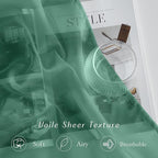 NICETOWN Green Sheer Curtains for Chirstmas Day, Grommet Voile Sheer Window - Image 3