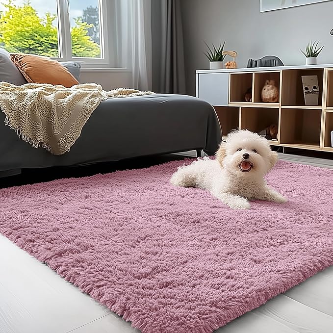 OLANLY Area Rugs for Living Room Bedroom, Machine Washable 4x5.9 ft Soft Fluffy - Image 3