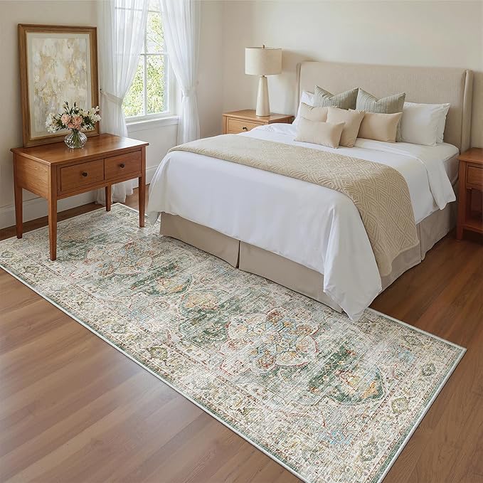 Madane Runner Rug 2'6''x8' Kitchen Runner, Hallway Runner Printed Vintage - Image 7