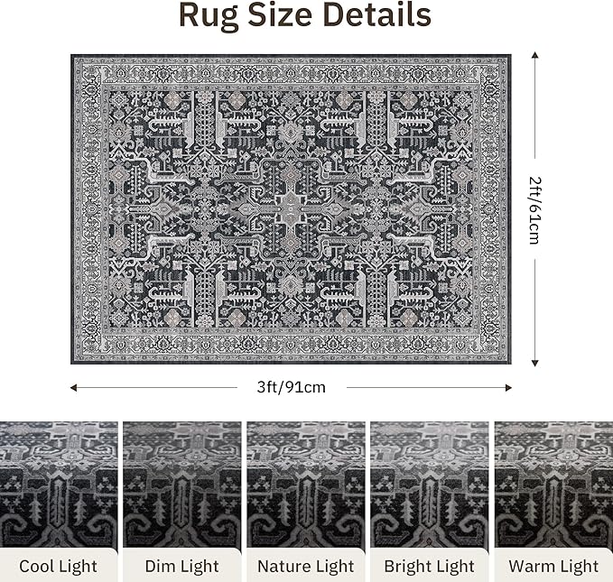 Washable 2x3 Entryway Area Rug - Image 2