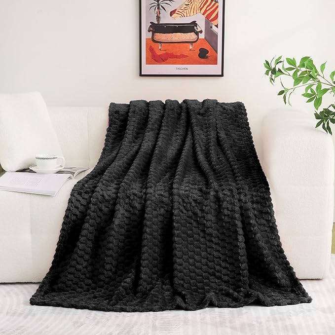 Black Throw Blanket 50"×70" inches Gifts - Image 2