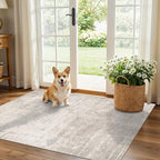Washable 3x4 Kitchen Area Rugs: Abstract Stain-Resistant Sink Rug Non-Slip by HYHAOYUNLAI