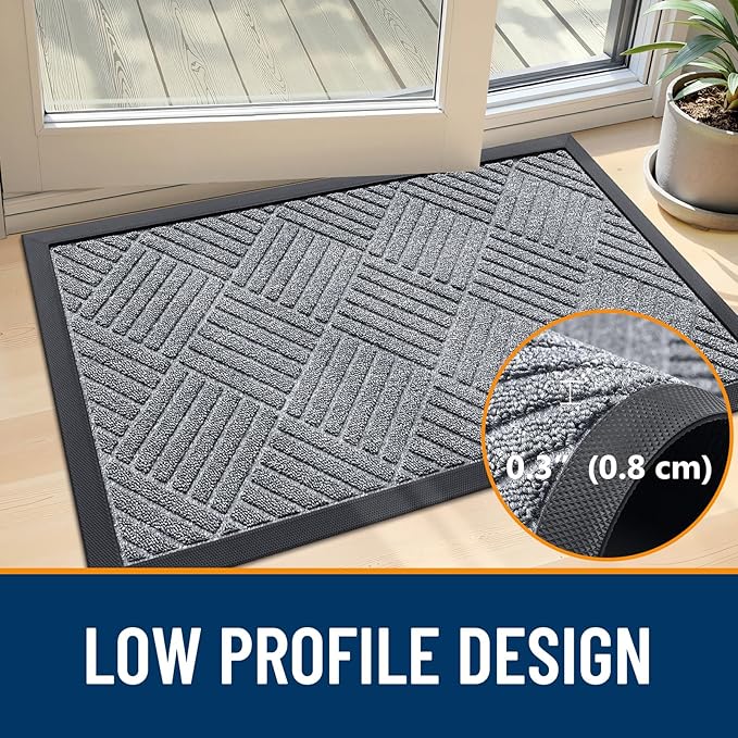 OLANLY Front Door Mat Outside Entrance 47x23, Heavy Duty Sturdy Natural Rubber - Image 4