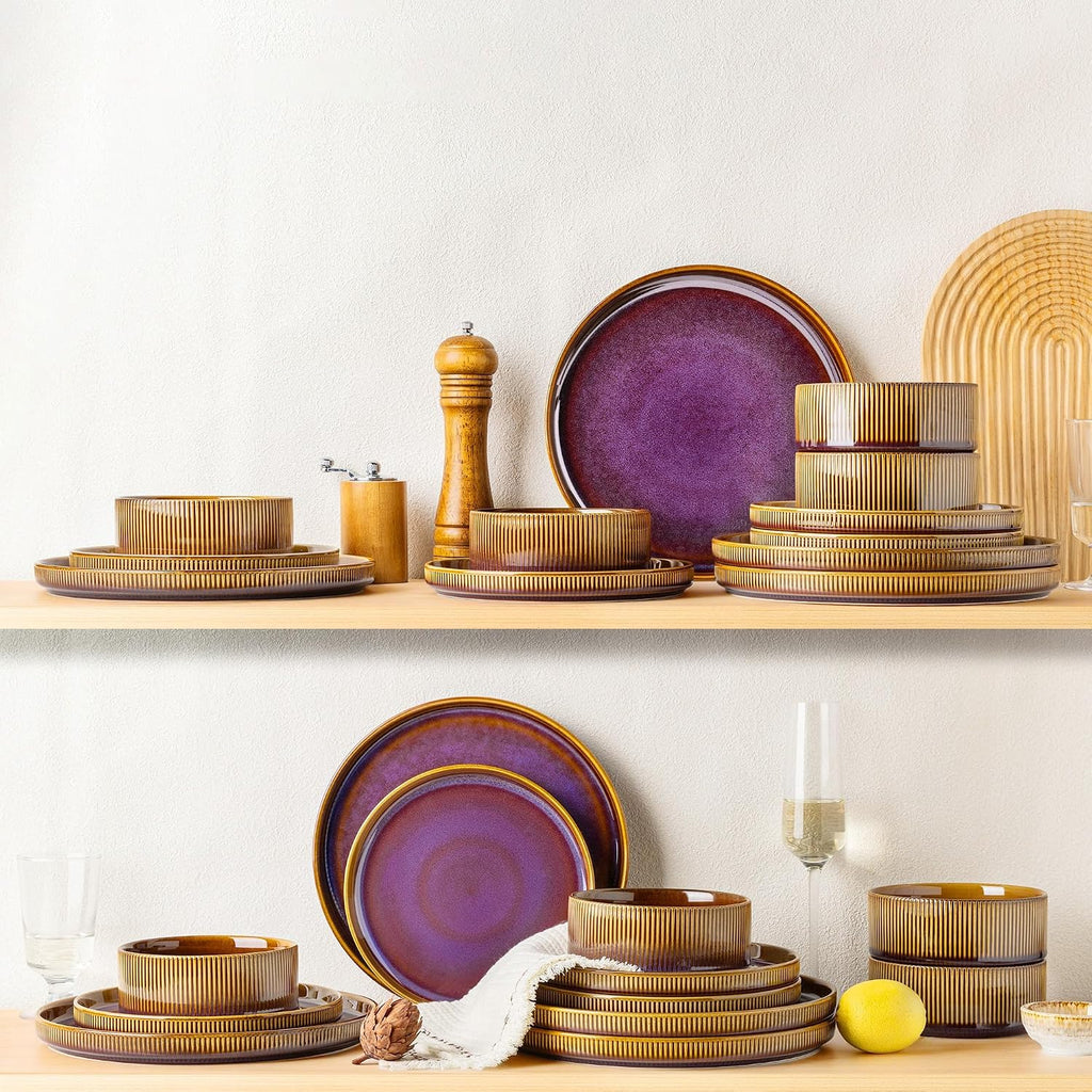 Ceramic Dinner Plates Set of 6, 10.25 Inch Dinnerware Plates