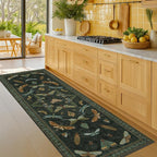Hazo Haus Dark Green Insect 2x5 Bathroom Runner Rug - Image 6