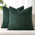 MIULEE Christmas Decorative Throw Pillow Covers 18x18 Dark Green Textured