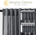 Dark Gray Curtains for Living Room Back Tab Modern Farmhouse Semi Sheer Gray - Image 2