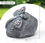 Solar Dragonfly LED Garden Statue, Lighted Dragonfly Rock Figurine