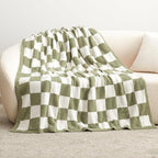 EXQ Home Checkered Throw Blanket, Knitted Blanket - Image 3