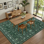 3x5 Area Rugs Living Room Rug: Washable Vintage Distressed Floral Rug No Slip - Image 4