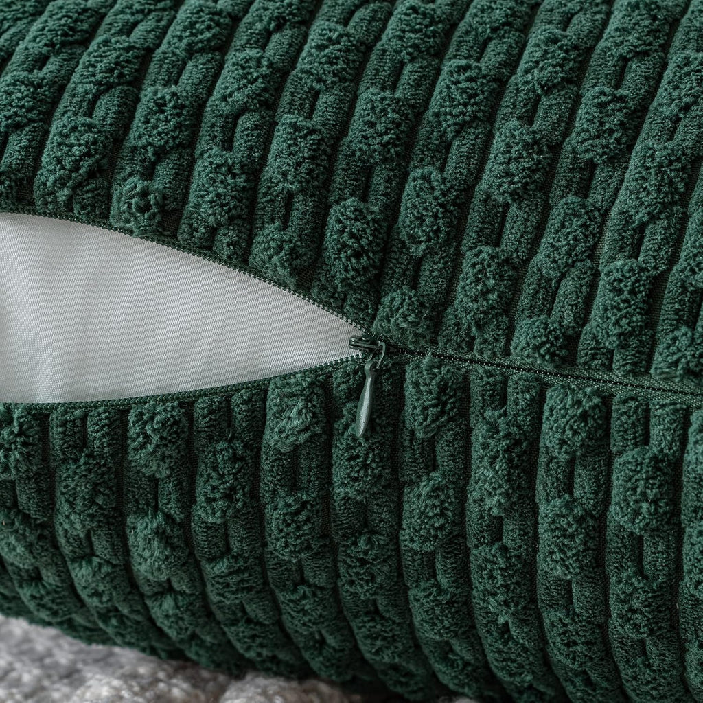 MIULEE Christmas Decorative Throw Pillow Covers 18x18 Dark Green Textured