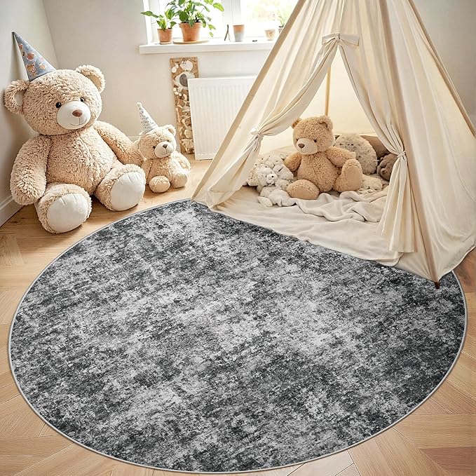 Round Rug 6ft Circle Rug Washable: Carpet Small Circular Area Rug - Image 4