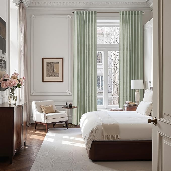 Desert Sage Linen Curtains for Living Room 94 Inches Long Light Filtering Semi - Image 7