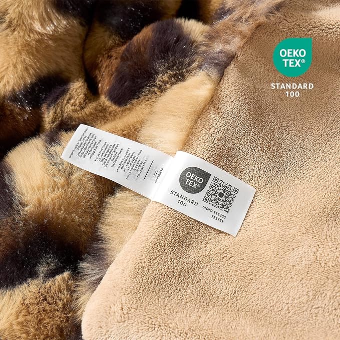 Cozy Bliss Cheetah Leopard Print Faux Fur Throw Blanket - Image 4