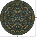 Dark Green Insect 6ft Round Washable Area Rug - Image 2