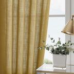Extra Long Gold Linen Curtains 120 Inch - Image 4