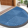 Smiry Half Circle Front Door Mat Outside Entrance, Heavy Duty Sturdy Natural by Smiry