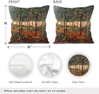 Rustic William Morris Inspired Autumn Forest Decor Throw Pillow Covers 18x18 - Image 2