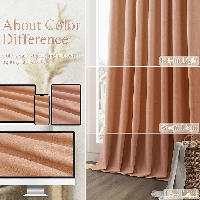 Guken 100% Blackout Curtains 120 Inch Length 2 Panels Set - Image 7