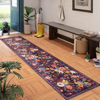 Floral Hallway Runner Carpet Non-Slip, 2x10 Washable Rug Ultra-Thin Soft - Image 2