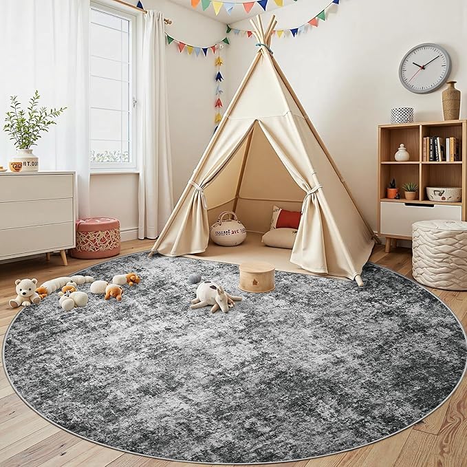 Round Rug 8ft Circle Rug Washable: Carpet Circular Area Rug - Image 4