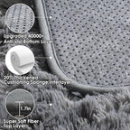 ONASAR Grey Area Rugs for Bedroom Living Room, Fluffy Fuzzy Shag Shaggy 4x6 - Image 3