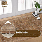 Washable Area Rug 2'6'' x 8' Vintage Traditional Persian Mat - Image 5