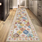 HEBE Hallway Runner Rug 2'x10' Washable Vintage Distressed Area Rugs Non Slip - Image 7