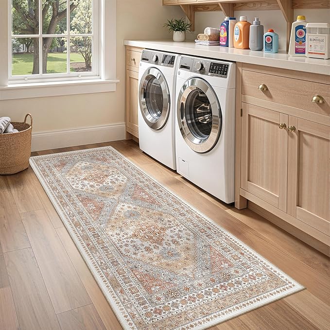 zesthome 2x6 Runner Rug for Hallways, Machine Washable Rug, Non Slip Vintage - Image 9
