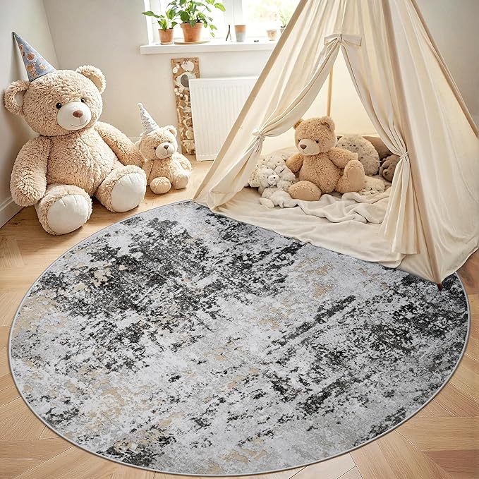 Round Rug 5ft Circle Rug Washable: Carpet Small Circular Area Rug - Image 4