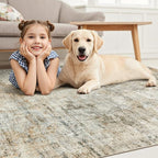 9x12 Area Rugs for Living Room, Non-Slip Machine Washable Vintage Rugs - Image 8