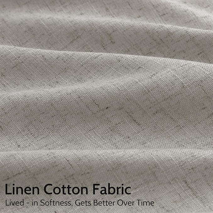 Silver Grey Linen Back Tab Curtains 84 Inch Length - Image 4