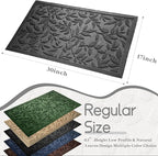 Grey Leaves Outdoor Indoor Entrance Doormats, Absorbent Durable Heavy Duty - Image 2