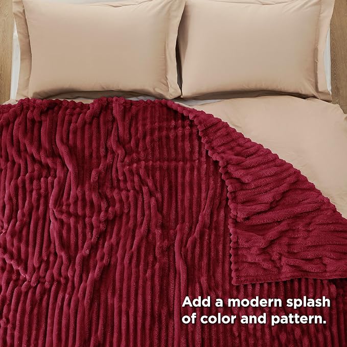 Bedsure GentleSoft Red Blanket for Couch - Image 4