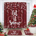 ArtSocket Christmas Bathroom Sets with Shower Curtain and Rugs, Buffalo