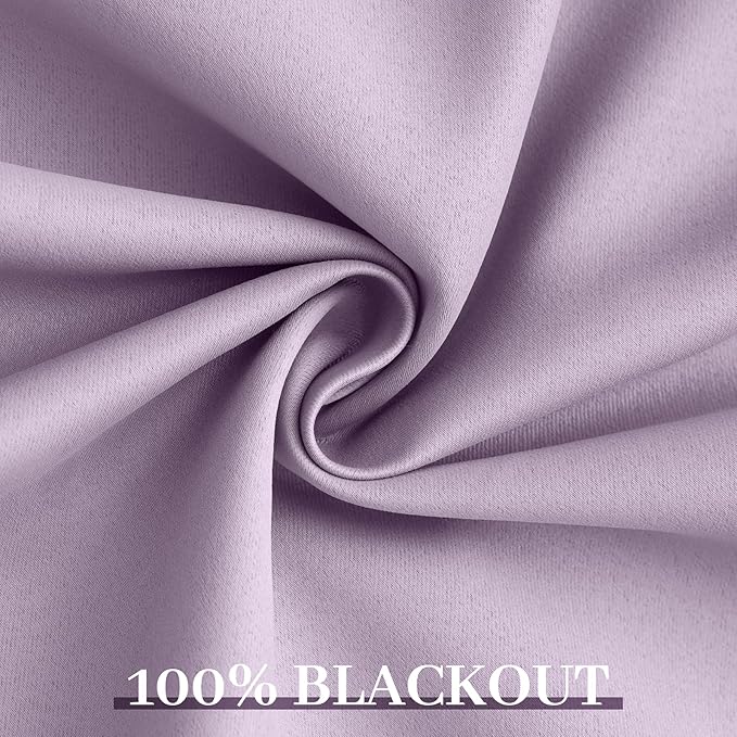 Yakamok Lilac 100% Blackout Curtains 63 Inches Long - Image 6
