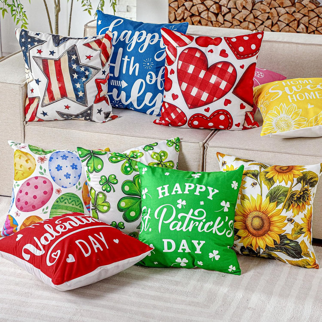 Mindsoft 20 Pcs Holiday Pillow Covers 18x18, Fall Christmas Throw Cover
