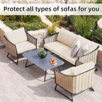 8Pcs Stretch Velvet Patio Cushion Cover, - Image 4