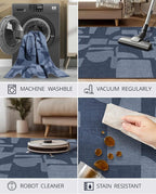 Latte&Fog 3x5 Entryway Rug Indoor, Modern Abstract Washable Area Rug, Boho Non - Image 5