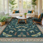 Hazo Haus Oriental Blue and Green Area Rugs - Image 3