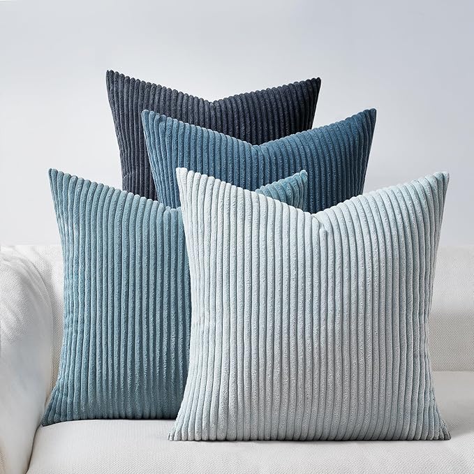 Topfinel Decorative Throw Pillow Covers Aque Teal Blue Gray Series, Summer by Topfinel