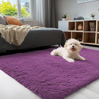 OLANLY 3x5 Machine Washable Small Bedside Rug, Soft Fluffy Shaggy Rugs by OLANLY