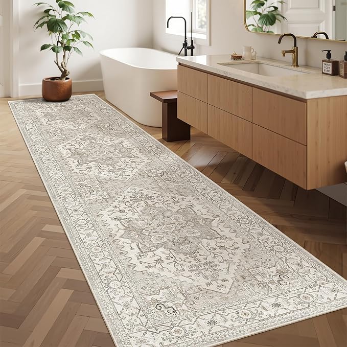 Madane Hallway Runner Rug 2'6''x10' Kitchen Runner, Non Slip Vintage Runners - Image 4