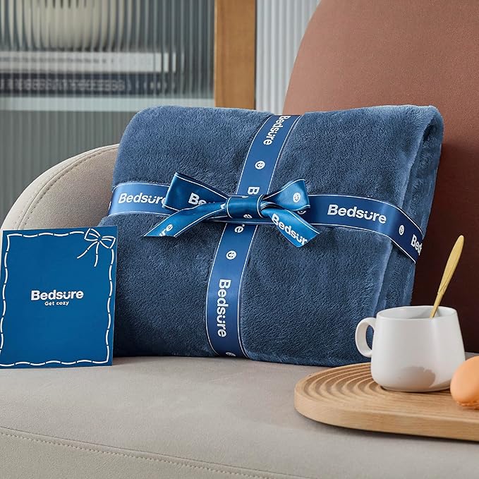 Bedsure GentleSoft Fleece Bed Blankets Full Size Mineral Blue - Image 7