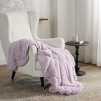 Bedsure GentleSoft Fuzzy Sherpa Faux Fur Twin Blanket Lavender Purple Cozy Gifts - Image 5