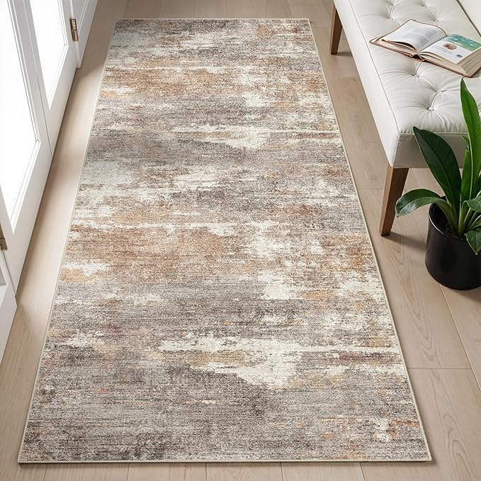 2x5 Washable Kitchen Runner Rug: Modern Abstract Runners - Image 2
