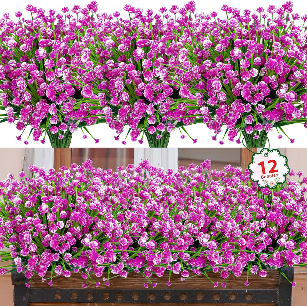 Ouddy Decor 24 Bundles Artificial Flowers for Outdoors Decor, Mixed Color