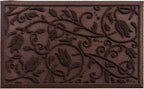 ViveNest Boho Coffee Brown Floral Leaves Outdoor Indoor Entrance Doormats - Image 9