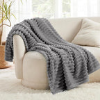 Bedsure GentleSoft Frost Gray Fleece Blanket - Image 7